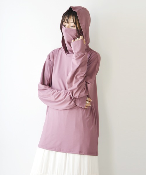 ncover♡新品未使用◎紫色 フード付きパーカー KOEISTORE UVカット パーカー 冷感 レディース 春 夏 白 UV 長袖