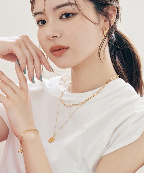 専用JH184鑑付★ネックレス込み K18 ALL ABOUT BASICS ラダー チェーン ネックレス