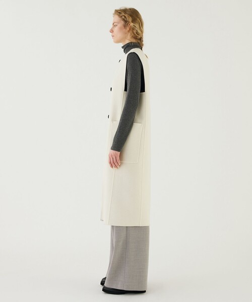 【GALERIE VIE】　ウールダブルフェイスカラーレスジレ GALERIE VIE（ギャルリー ヴィー） ベスト ジレ ウールダブルフェイス