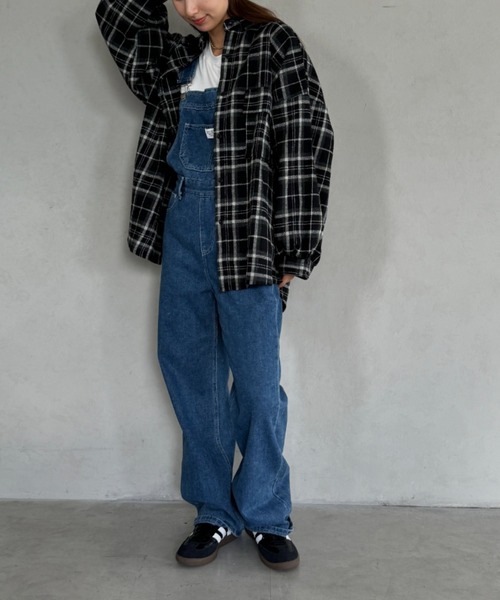 ブラウス シャツ ルーズチェックシャツ レディース : ZOZOTOWN Yahoo