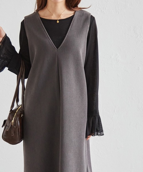 RANAN（ラナン） ワンピース あったか裏起毛ニットコールジャンパー