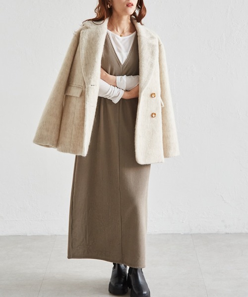 RANAN（ラナン） ワンピース あったか裏起毛ニットコールジャンパー