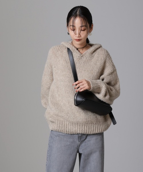 パーカー TRICOTS JEAN MARC/別注　ニットフーディー レディース TRICOTS JEAN MARC パーカー MARC/別注 ニットフーディー