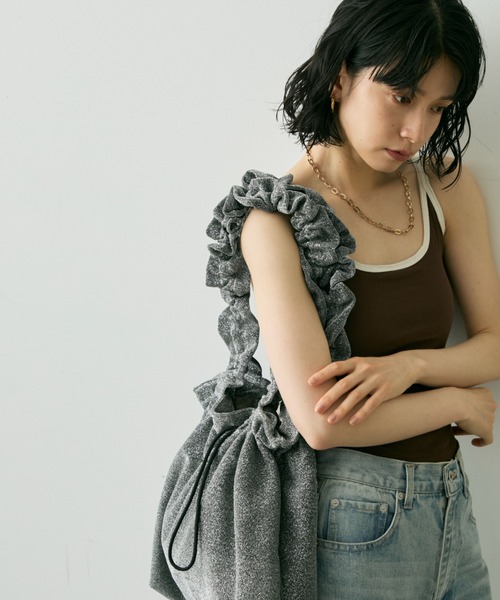 Shelly island（シェリーアイランド） トートバッグ ラメフリル