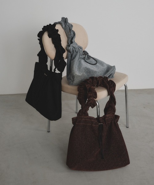 Shelly island（シェリーアイランド） トートバッグ ラメフリル