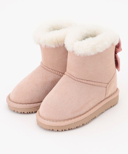 ANY ブーツ フェイクムートンリボンブーツ キッズ 子供 女の子
