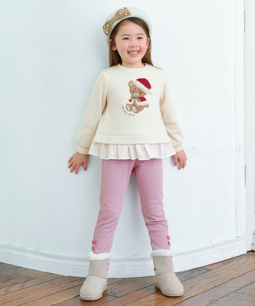 ANY ブーツ フェイクムートンリボンブーツ キッズ 子供 女の子