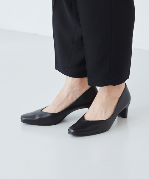 価格は安く welleg パンプス スクエアトゥ 5.5cmヒール 整うパンプス 靴