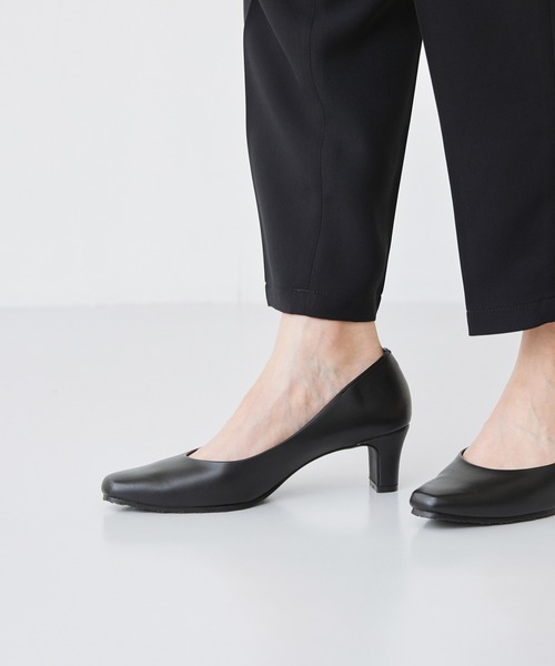 welleg パンプス スクエアトゥ 5.5cmヒール 整うパンプス