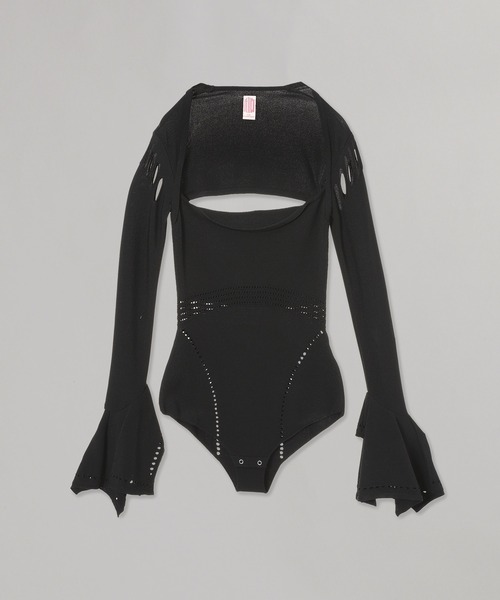 FETICO（フェティコ） fetico MESH KNIT SHAPED-NECK BODYSUIT FTC242
