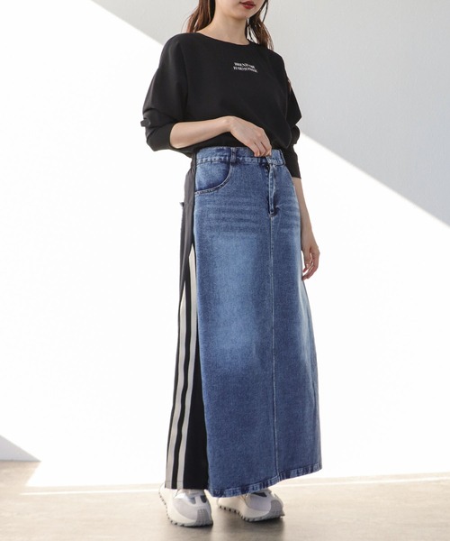 Cepica（セピカ） デニムスカート サイドラインデニムドッキング
