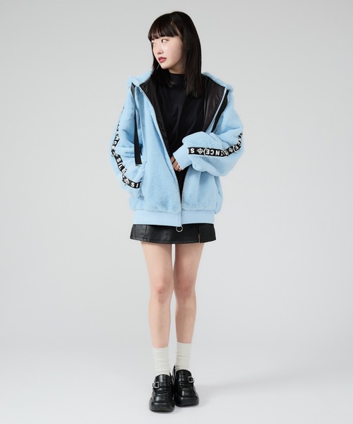 パーカー Sleeve Logo Micro Fleece Hoodie /  スリーブロゴテープファーパーカー レディース Chick パーカー Sleeve Logo Micro Fleece Hoodie / スリーブ