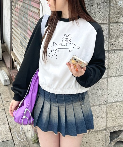 shrita（シュリータ） トレーナー アスキーアートラグラン裏起毛