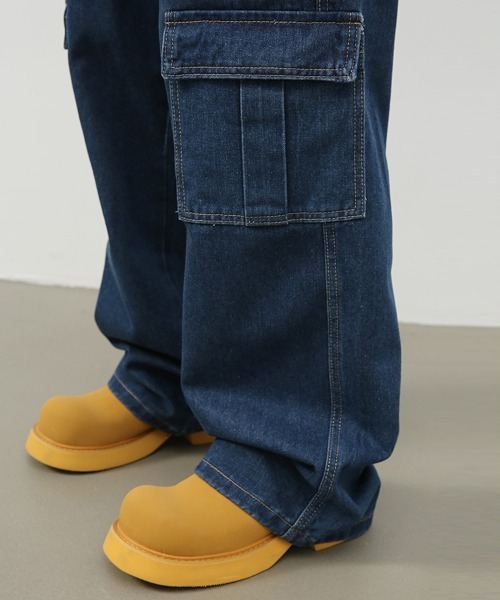 Ressaca（レサーカ） カーゴパンツ マルチポケットワイドデニムカーゴ