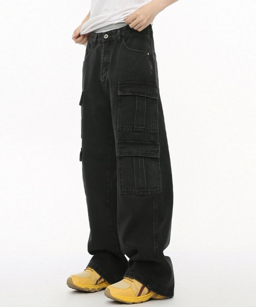 Ressaca（レサーカ） カーゴパンツ マルチポケットワイドデニムカーゴ
