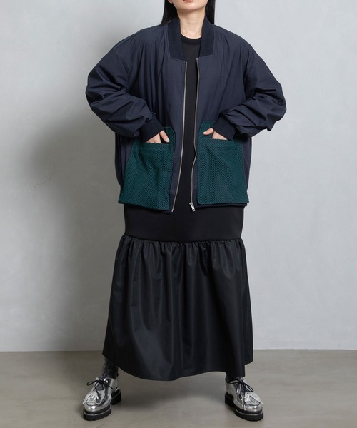 Marechal Terre メッシュコンビネーション ブルゾン ネイビー MARECHAL TERRE ブルゾン アウター メッシュコンビネーション
