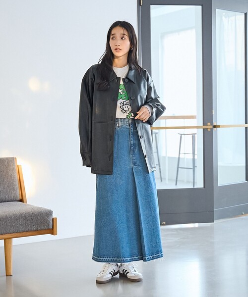 B.C STOCK ☆ デニムフレアロングスカート ベーセーストック B.C STOCK ウォッシャブル / MCL/エムシーエル