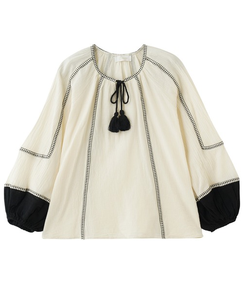 ブラウス シャツ (DEVOTION TWINS)PUFF SLEEVE BLOUSE レディース