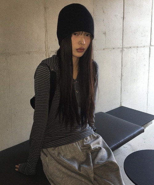 パーカー 「MADE」 ラットスナップフードボタンTシャツ レディース anyonemore パーカー 「MADE」 ラットスナップフードボタンT