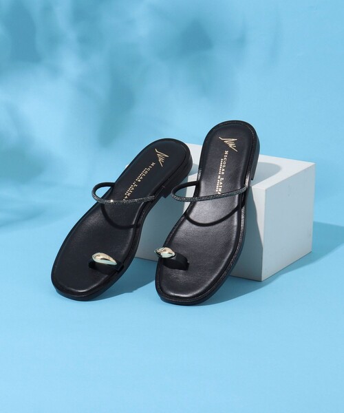 美品 NICOLAS LAINAS ニコラスライナス サンダル 38 NICOLAS LAINAS(ニコラス ライナス)】 FLAT SANDAL|allureville