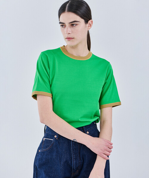 ニット セーター RYE TENDER |「別注」リンガーニットTシャツ WOMEN レディース