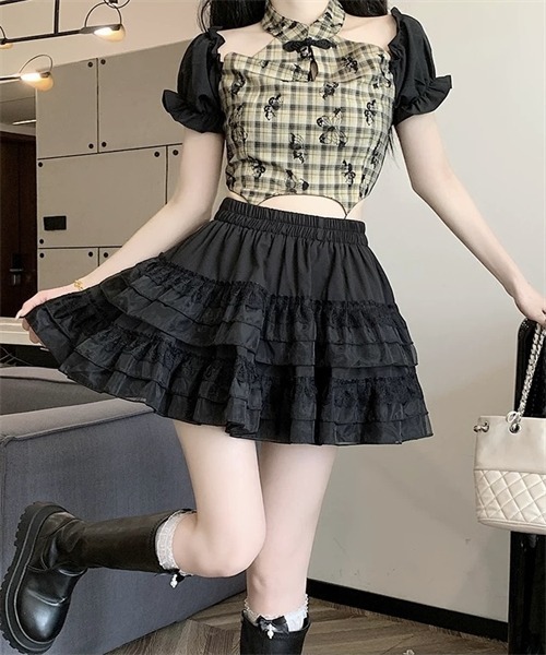 【SANDRO】フリル フレア ミニスカート ＊関税/送料込み recommend item 】 ⁡ ⁡ ⁡ 人気No.1スカート🎀🩶 ⁡ ⁡ ⁡ ⁡ レース
