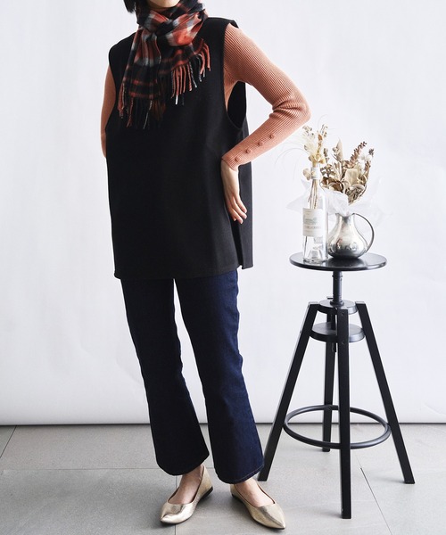 「SETUP7」 マフラー FREE ライトグレー レディース_画像4