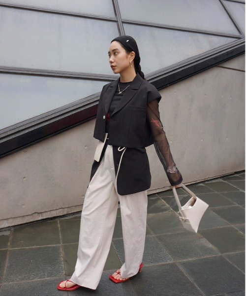 ベスト/ジレ Ameri/PEAKED LAPEL VEST 2 Pieces Double Breasted Peak Lapel Waistcoat （Vest+Pants） | Aesido