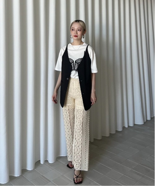 ベスト/ジレ Ameri/PEAKED LAPEL VEST 2 Pieces Double Breasted Peak Lapel Waistcoat （Vest+Pants） | Aesido