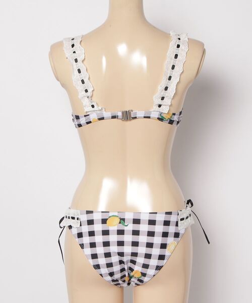 gossip!ロサンゼルス 水着 チェックギンガム×コットンレース ガーリー