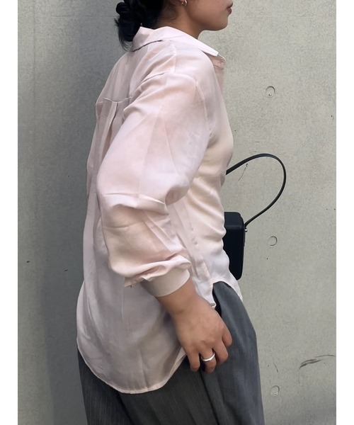H.TOKYO ブラウス シャツ ウエストベルト付き シアーシャツ レディース