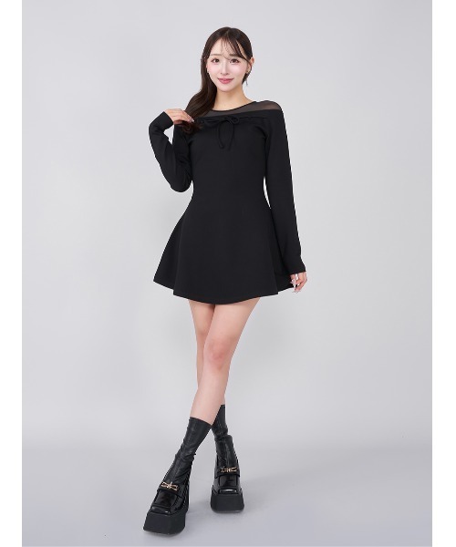 Darich（ダーリッチ） ワンピース デコルテシアーカットミニワンピース