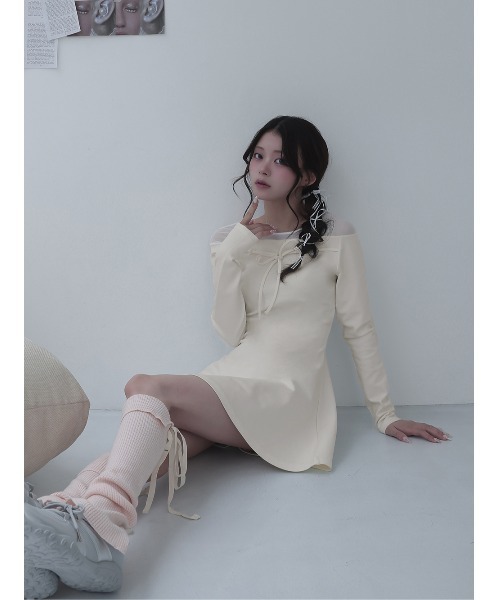 Darich（ダーリッチ） ワンピース デコルテシアーカットミニワンピース