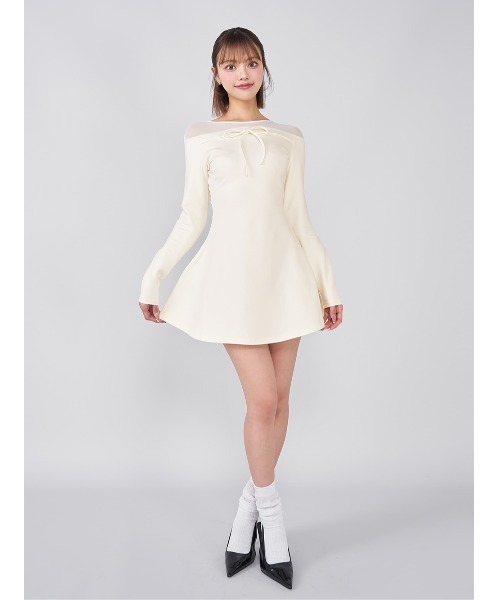 Darich（ダーリッチ） ワンピース デコルテシアーカットミニワンピース