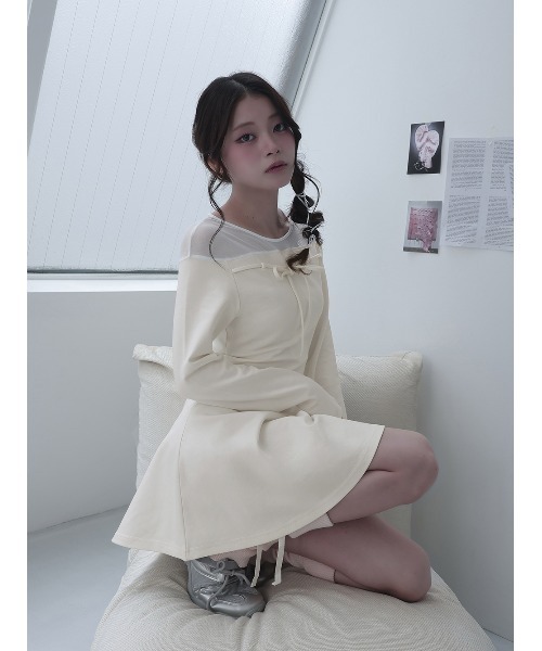 Darich（ダーリッチ） ワンピース デコルテシアーカットミニワンピース