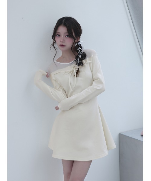 Darich（ダーリッチ） ワンピース デコルテシアーカットミニワンピース