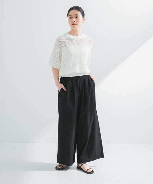 URBAN RESEARCH ニット セーター 透かし柄ハーフスリーブニット
