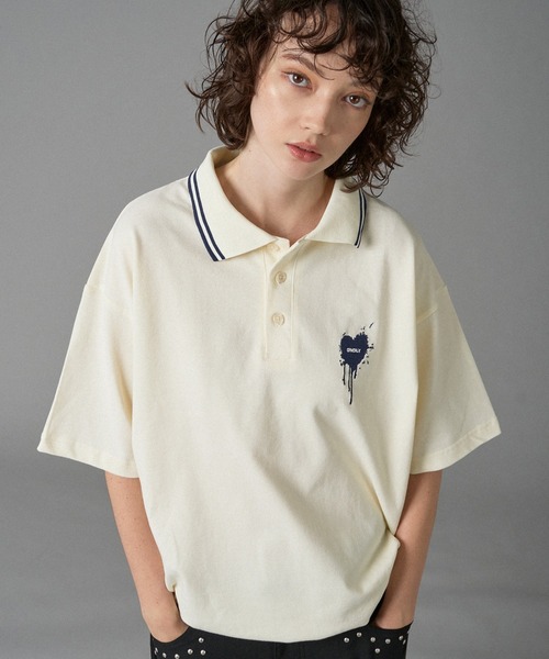 ONCILY ポロシャツ MOSS STITCH DRAW CODE POLO SHIRT / ドロー