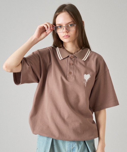 ONCILY（オンシェリー） ポロシャツ MOSS STITCH DRAW CODE POLO SHIRT