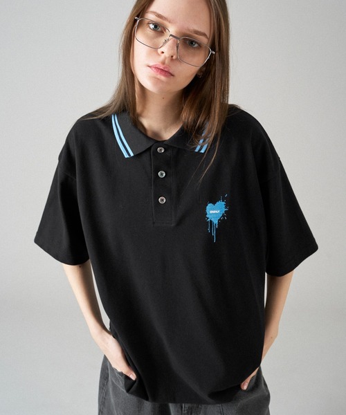 ONCILY ポロシャツ MOSS STITCH DRAW CODE POLO SHIRT / ドロー