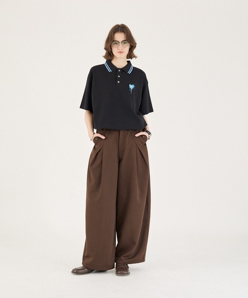 ONCILY（オンシェリー） ポロシャツ 半袖 MOSS STITCH DRAW CODE POLO