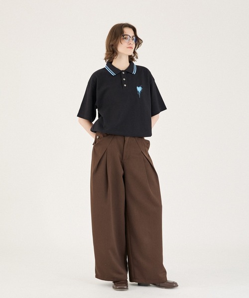 ONCILY（オンシェリー） ポロシャツ 半袖 MOSS STITCH DRAW CODE POLO