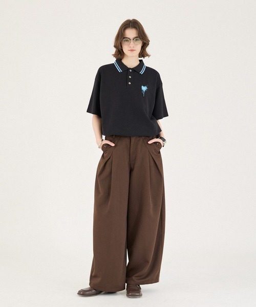 ONCILY（オンシェリー） ポロシャツ 半袖 MOSS STITCH DRAW CODE POLO