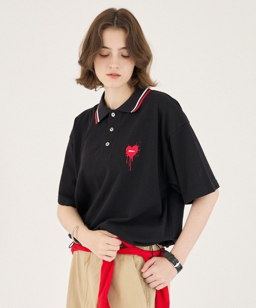 ONCILY（オンシェリー） ポロシャツ 半袖 MOSS STITCH DRAW CODE POLO