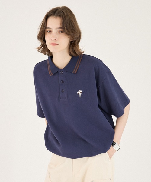 ONCILY（オンシェリー） ポロシャツ 半袖 MOSS STITCH DRAW CODE POLO