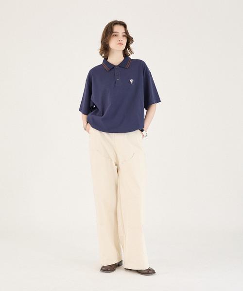 ONCILY（オンシェリー） ポロシャツ 半袖 MOSS STITCH DRAW CODE POLO