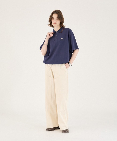 ONCILY（オンシェリー） ポロシャツ 半袖 MOSS STITCH DRAW CODE POLO