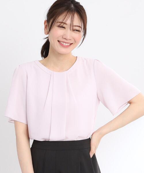 【夏SALE／UVカット／接触冷感／マシンウォッシュ可能】タックデザインブラウス Reflect ブラウス シャツ 「夏SALE／UVカット／接触冷感／マシン