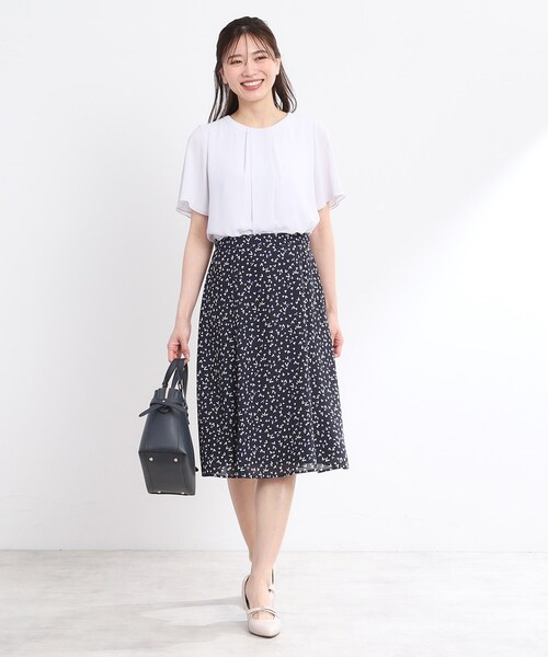 【夏SALE／UVカット／接触冷感／マシンウォッシュ可能】タックデザインブラウス Reflect ブラウス シャツ 「夏SALE／UVカット／接触冷感／マシン