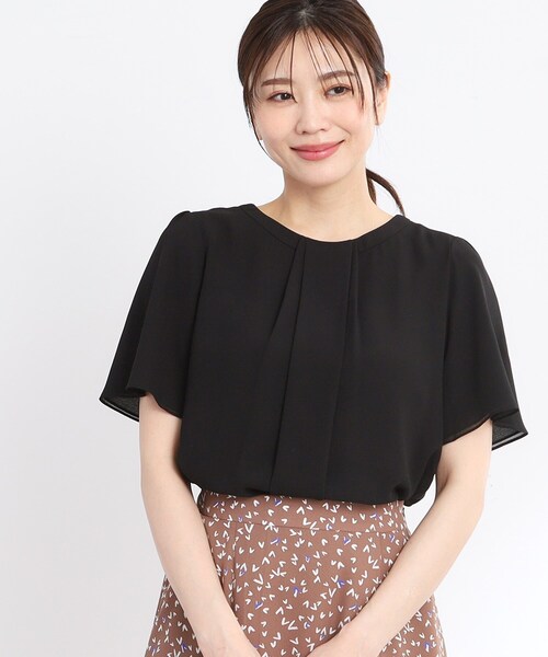 新品タグ付 リフレクト 洗える UVカット 接触冷感 半袖 ブラウス L 黒 Reflect（リフレクト） ブラウス シャツ 半袖 「UVカット／接触冷感